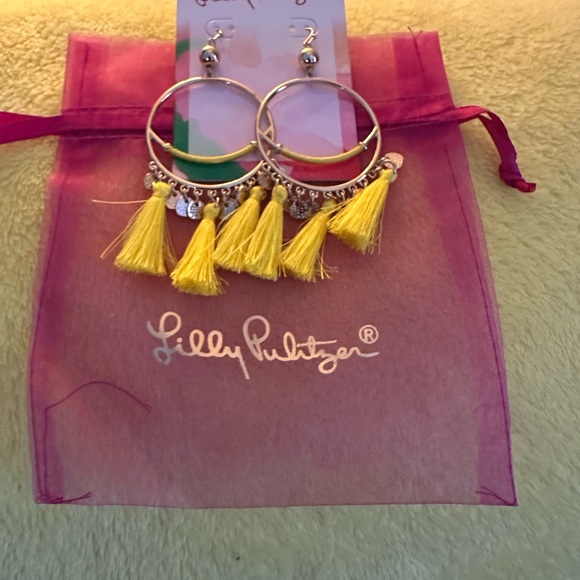Lilly Pulitzer Bright Yellow Tassel Earrings - Picture 2 of 6